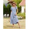 image:imageZeagoo Women Summer Midi A Line Dress Short Sleeve Casual Flowy Tiered Beach Long Sundress with Pockets 2026 Vacation TravelJh529