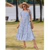 image:imageZeagoo Women Summer Midi A Line Dress Short Sleeve Casual Flowy Tiered Beach Long Sundress with Pockets 2026 Vacation TravelJh529