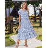 image:imageZeagoo Women Summer Midi A Line Dress Short Sleeve Casual Flowy Tiered Beach Long Sundress with Pockets 2026 Vacation TravelJh529