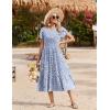 image:imageZeagoo Women Summer Midi A Line Dress Short Sleeve Casual Flowy Tiered Beach Long Sundress with Pockets 2026 Vacation TravelJh529