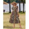 image:imageZeagoo Women Summer Midi A Line Dress Short Sleeve Casual Flowy Tiered Beach Long Sundress with Pockets 2026 Vacation TravelMz721