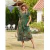 image:imageZeagoo Women Summer Midi A Line Dress Short Sleeve Casual Flowy Tiered Beach Long Sundress with Pockets 2026 Vacation TravelMz840