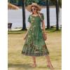 image:imageZeagoo Women Summer Midi A Line Dress Short Sleeve Casual Flowy Tiered Beach Long Sundress with Pockets 2026 Vacation TravelMz840