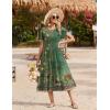 image:imageZeagoo Women Summer Midi A Line Dress Short Sleeve Casual Flowy Tiered Beach Long Sundress with Pockets 2026 Vacation TravelMz840
