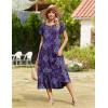 image:imageZeagoo Women Summer Midi A Line Dress Short Sleeve Casual Flowy Tiered Beach Long Sundress with Pockets 2026 Vacation TravelMz907