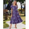 image:imageZeagoo Women Summer Midi A Line Dress Short Sleeve Casual Flowy Tiered Beach Long Sundress with Pockets 2026 Vacation TravelMz907