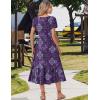 image:imageZeagoo Women Summer Midi A Line Dress Short Sleeve Casual Flowy Tiered Beach Long Sundress with Pockets 2026 Vacation TravelMz907