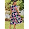 image:imageZeagoo Women Summer Midi A Line Dress Short Sleeve Casual Flowy Tiered Beach Long Sundress with Pockets 2026 Vacation TravelPink Floral