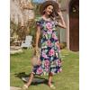 image:imageZeagoo Women Summer Midi A Line Dress Short Sleeve Casual Flowy Tiered Beach Long Sundress with Pockets 2026 Vacation TravelPink Floral