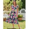 image:imageZeagoo Women Summer Midi A Line Dress Short Sleeve Casual Flowy Tiered Beach Long Sundress with Pockets 2026 Vacation TravelPink Floral