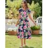 image:imageZeagoo Women Summer Midi A Line Dress Short Sleeve Casual Flowy Tiered Beach Long Sundress with Pockets 2026 Vacation TravelPink Floral