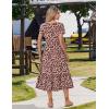 image:imageZeagoo Women Summer Midi A Line Dress Short Sleeve Casual Flowy Tiered Beach Long Sundress with Pockets 2026 Vacation TravelRed Floral2