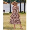 image:imageZeagoo Women Summer Midi A Line Dress Short Sleeve Casual Flowy Tiered Beach Long Sundress with Pockets 2026 Vacation TravelRed Floral2