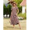 image:imageZeagoo Women Summer Midi A Line Dress Short Sleeve Casual Flowy Tiered Beach Long Sundress with Pockets 2026 Vacation TravelRed Floral2