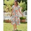 image:imageZeagoo Women Summer Midi A Line Dress Short Sleeve Casual Flowy Tiered Beach Long Sundress with Pockets 2026 Vacation TravelRed White Floral
