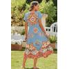 image:imageZeagoo Women Summer Midi A Line Dress Short Sleeve Casual Flowy Tiered Beach Long Sundress with Pockets 2026 Vacation TravelRetro Style