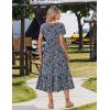 image:imageZeagoo Women Summer Midi A Line Dress Short Sleeve Casual Flowy Tiered Beach Long Sundress with Pockets 2026 Vacation TravelRose Red Floral