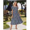 image:imageZeagoo Women Summer Midi A Line Dress Short Sleeve Casual Flowy Tiered Beach Long Sundress with Pockets 2026 Vacation TravelRose Red Floral