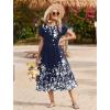 image:imageZeagoo Women Summer Midi A Line Dress Short Sleeve Casual Flowy Tiered Beach Long Sundress with Pockets 2026 Vacation TravelSf103