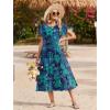 image:imageZeagoo Women Summer Midi A Line Dress Short Sleeve Casual Flowy Tiered Beach Long Sundress with Pockets 2026 Vacation TravelSf114