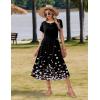 image:imageZeagoo Women Summer Midi A Line Dress Short Sleeve Casual Flowy Tiered Beach Long Sundress with Pockets 2026 Vacation TravelSf236