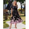image:imageZeagoo Women Summer Midi A Line Dress Short Sleeve Casual Flowy Tiered Beach Long Sundress with Pockets 2026 Vacation TravelSf31