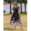 image:imageZeagoo Women Summer Midi A Line Dress Short Sleeve Casual Flowy Tiered Beach Long Sundress with Pockets 2026 Vacation TravelSf31