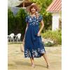 image:imageZeagoo Women Summer Midi A Line Dress Short Sleeve Casual Flowy Tiered Beach Long Sundress with Pockets 2026 Vacation TravelSp121