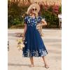 image:imageZeagoo Women Summer Midi A Line Dress Short Sleeve Casual Flowy Tiered Beach Long Sundress with Pockets 2026 Vacation TravelSp121