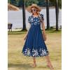 image:imageZeagoo Women Summer Midi A Line Dress Short Sleeve Casual Flowy Tiered Beach Long Sundress with Pockets 2026 Vacation TravelSp121