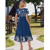 image:imageZeagoo Women Summer Midi A Line Dress Short Sleeve Casual Flowy Tiered Beach Long Sundress with Pockets 2026 Vacation TravelSp121