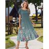 image:imageZeagoo Women Summer Midi A Line Dress Short Sleeve Casual Flowy Tiered Beach Long Sundress with Pockets 2026 Vacation TravelWf115
