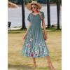 image:imageZeagoo Women Summer Midi A Line Dress Short Sleeve Casual Flowy Tiered Beach Long Sundress with Pockets 2026 Vacation TravelWf115