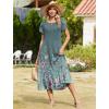 image:imageZeagoo Women Summer Midi A Line Dress Short Sleeve Casual Flowy Tiered Beach Long Sundress with Pockets 2026 Vacation TravelWf115
