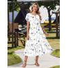 image:imageZeagoo Women Summer Midi A Line Dress Short Sleeve Casual Flowy Tiered Beach Long Sundress with Pockets 2026 Vacation TravelWhite Floral