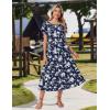 image:imageZeagoo Women Summer Midi A Line Dress Short Sleeve Casual Flowy Tiered Beach Long Sundress with Pockets 2026 Vacation TravelWhite Floral2