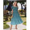 image:imageZeagoo Women Summer Midi A Line Dress Short Sleeve Casual Flowy Tiered Beach Long Sundress with Pockets 2026 Vacation TravelXh363