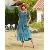 image:imageZeagoo Women Summer Midi A Line Dress Short Sleeve Casual Flowy Tiered Beach Long Sundress with Pockets 2026 Vacation TravelXh363