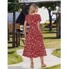 image:imageZeagoo Women Summer Midi A Line Dress Short Sleeve Casual Flowy Tiered Beach Long Sundress with Pockets 2026 Vacation TravelXh546
