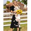 image:imageZeagoo Womens Casual Dresses for Summer Short Sleeve Flare Midi Dress Loose Beach Sundress Pleated Front Dress with PocketsBlack White