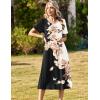 image:imageZeagoo Womens Casual Dresses for Summer Short Sleeve Flare Midi Dress Loose Beach Sundress Pleated Front Dress with PocketsBlack White