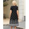 image:imageZeagoo Womens Casual Dresses for Summer Short Sleeve Flare Midi Dress Loose Beach Sundress Pleated Front Dress with PocketsMz938 Black Floral
