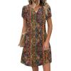 image:imageZeagoo Womens Casual Dresses with Pockets Summer Floral VNeck ALine Tshirt Dress Short Sleeve Mini Dress Beach SundressA01multicolor