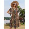 image:imageZeagoo Womens Casual Dresses with Pockets Summer Floral VNeck ALine Tshirt Dress Short Sleeve Mini Dress Beach SundressA01multicolor