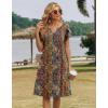 image:imageZeagoo Womens Casual Dresses with Pockets Summer Floral VNeck ALine Tshirt Dress Short Sleeve Mini Dress Beach SundressA01multicolor