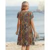 image:imageZeagoo Womens Casual Dresses with Pockets Summer Floral VNeck ALine Tshirt Dress Short Sleeve Mini Dress Beach SundressA01multicolor