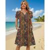 image:imageZeagoo Womens Casual Dresses with Pockets Summer Floral VNeck ALine Tshirt Dress Short Sleeve Mini Dress Beach SundressA01multicolor