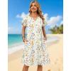 image:imageZeagoo Womens Casual Dresses with Pockets Summer Floral VNeck ALine Tshirt Dress Short Sleeve Mini Dress Beach SundressA02white Floral