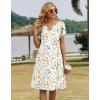 image:imageZeagoo Womens Casual Dresses with Pockets Summer Floral VNeck ALine Tshirt Dress Short Sleeve Mini Dress Beach SundressA02white Floral