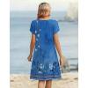 image:imageZeagoo Womens Casual Dresses with Pockets Summer Floral VNeck ALine Tshirt Dress Short Sleeve Mini Dress Beach SundressA03blue Floral